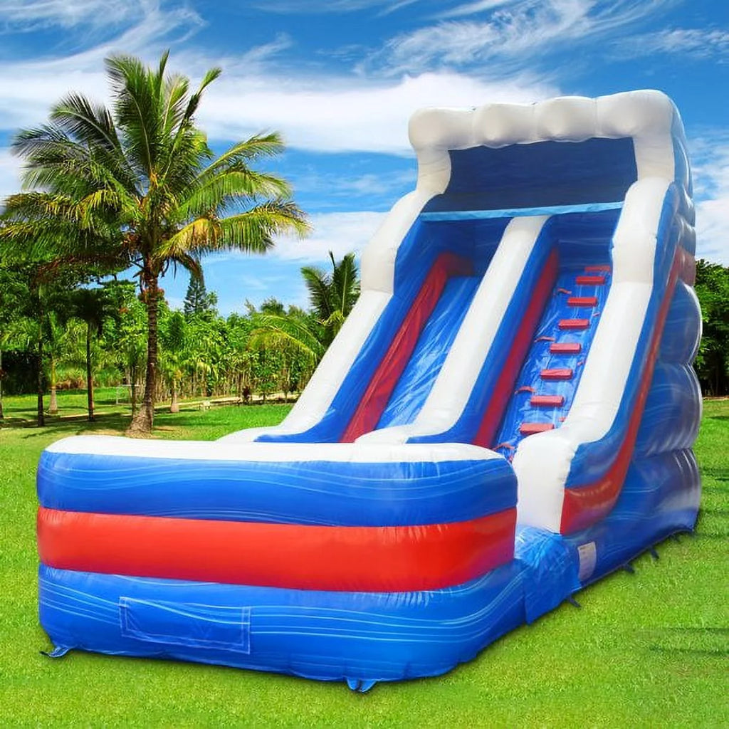 16 ft x 26 ft Inflatable Water Slide with Blower and Splash Pool Q135964