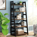 Walnut/Black 5-Tier Bookshelf Z5993