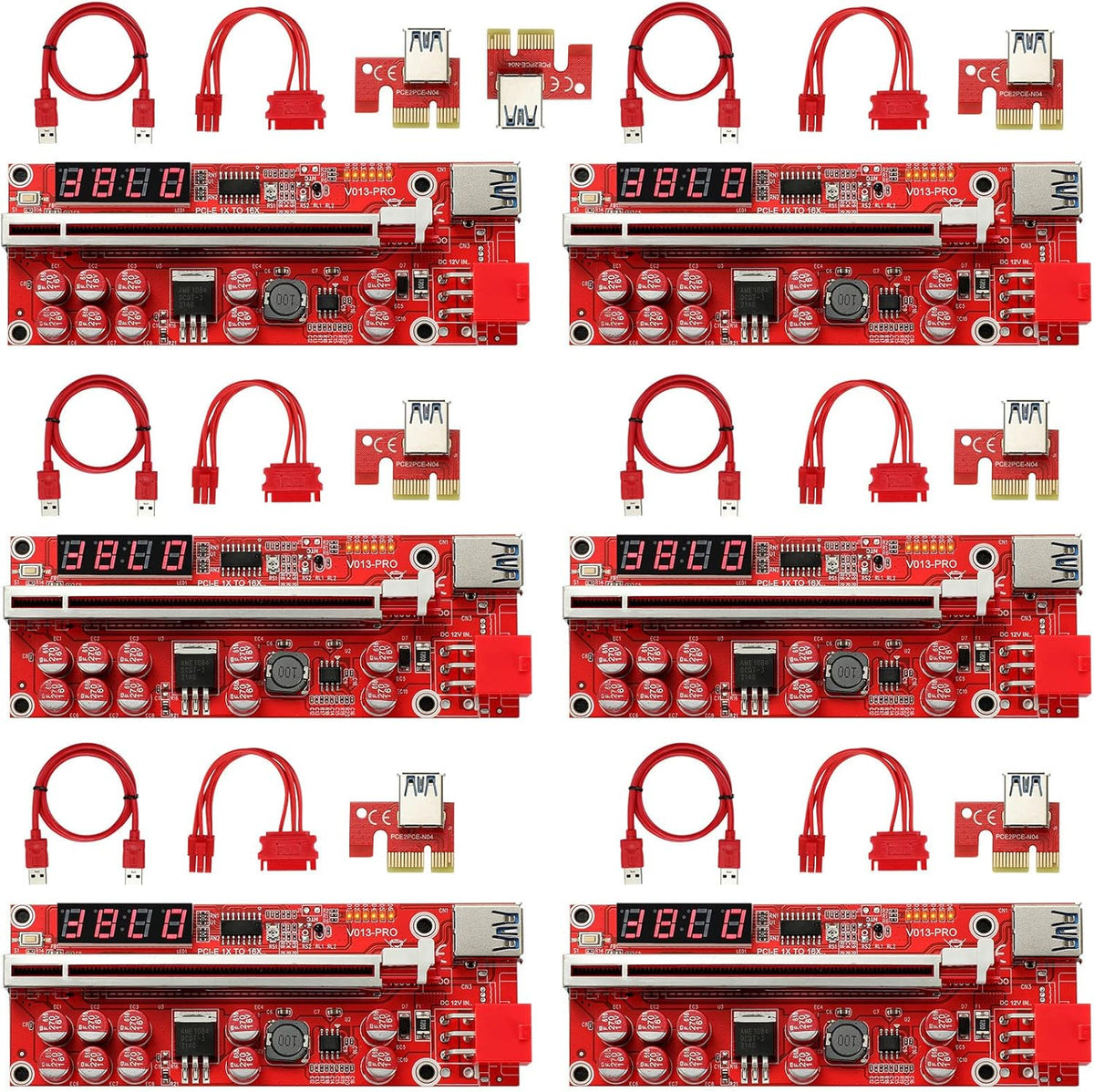 PCI-E 1X to 16X Riser Card with 24in USB 3.0 Extension Cable Q14279
