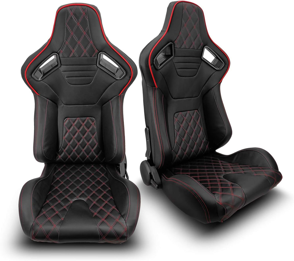 1 Pair Black PVC Racing Bucket Seats C93627