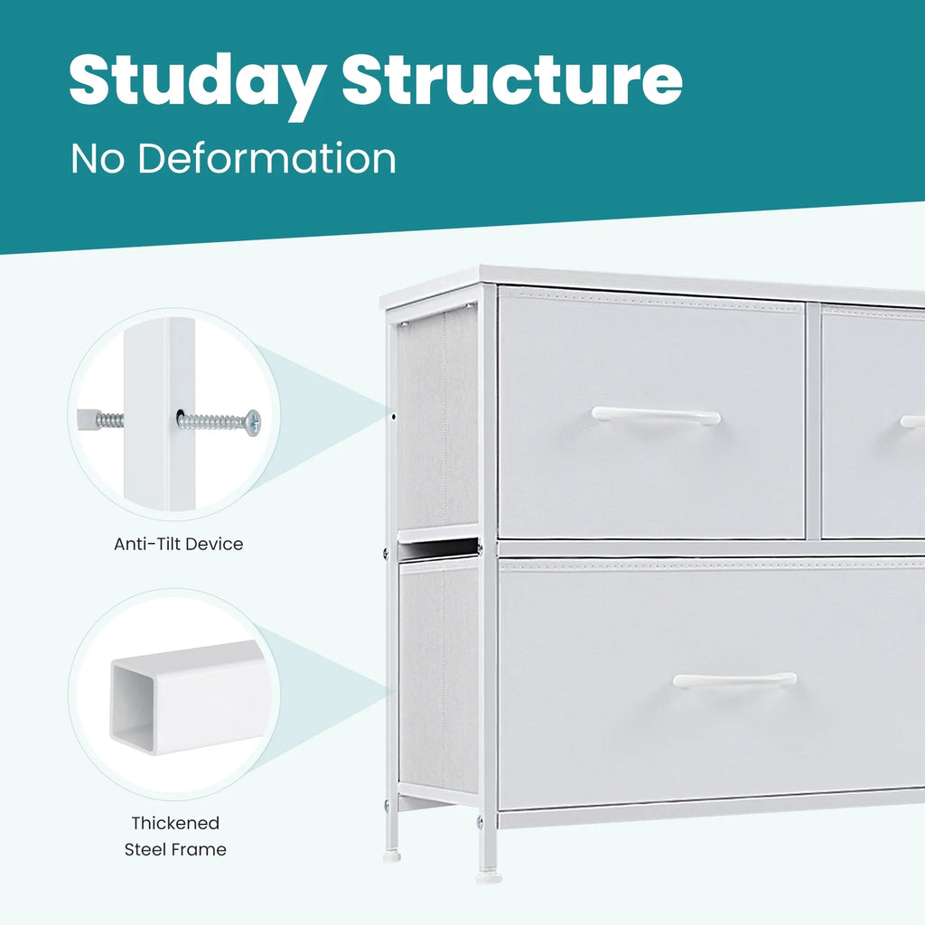 Gray 9 Drawer Fabric Storage Dresser X41718