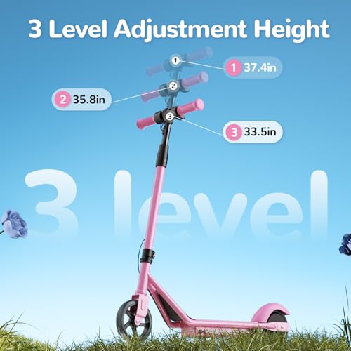 Electric Scooter with Adjustable Speed and Height, Colorful Lights, Double Brake P1114