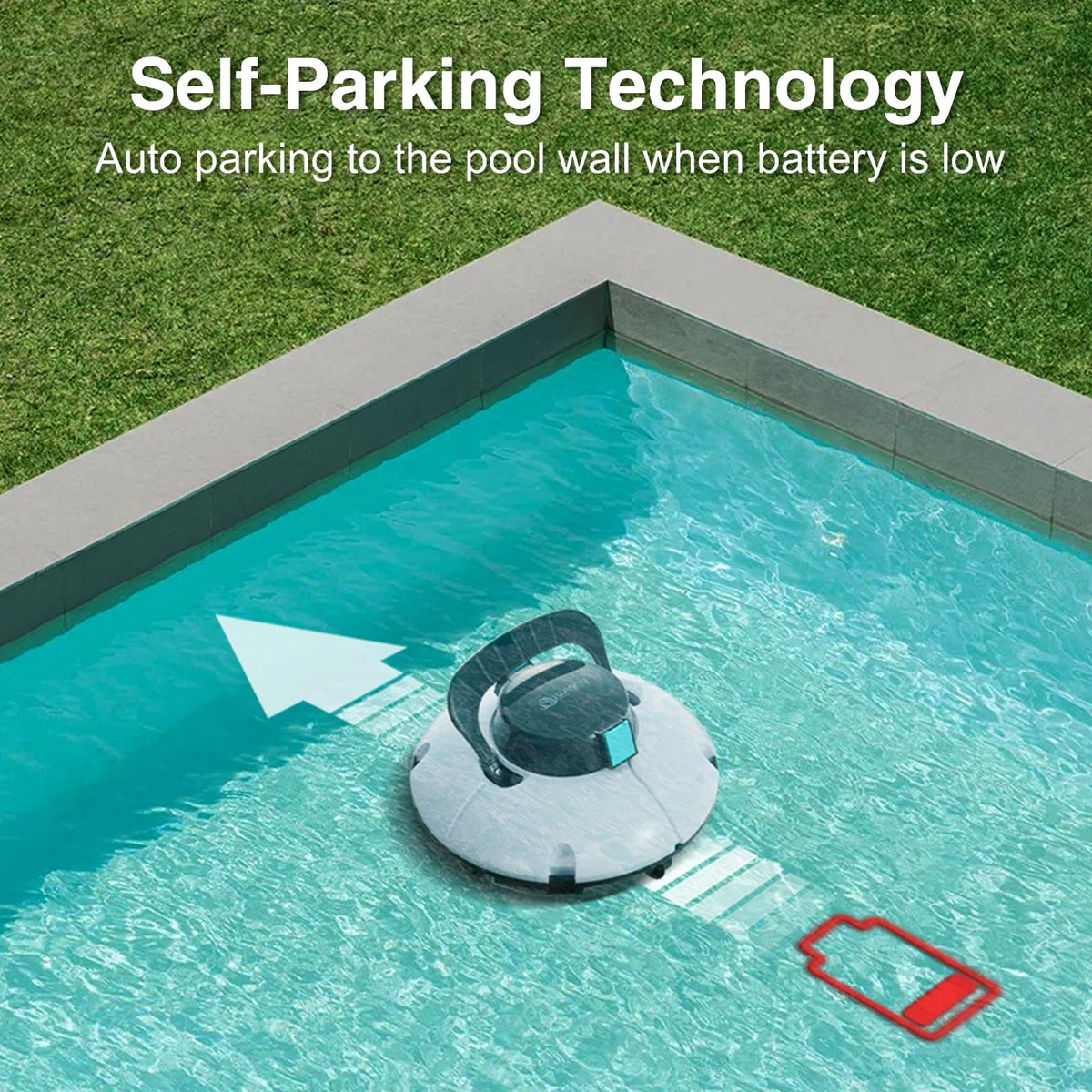 Cordless Robotic Pool Cleaner with Dual Suction Ports Y25842