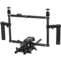 Full Frame Camera Cage with Dual Handgrip, QR Baseplate and 15mm Rod System B1113
