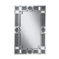 Silver Wall Mirror with Iridescent Panels and Beads R465198
