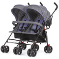Lightweight Compact Double Umbrella Stroller with Storage Basket and Adjustable Canopy W5509