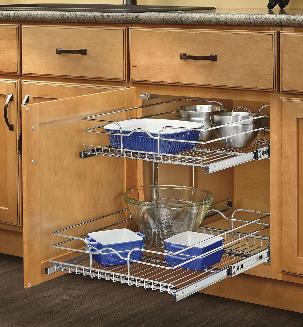 21 in. Chrome 2-Tier Wire Pull-Out Basket A149