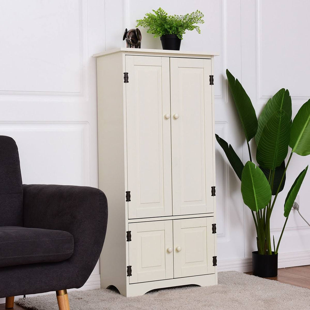 White Adjustable Shelves Storage Cabinet Q8471