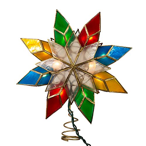 10-Light Multi-Color Capiz Star Tree Topper J7121