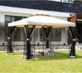 10x10 Ft Outdoor Gazebo with Netting V4111