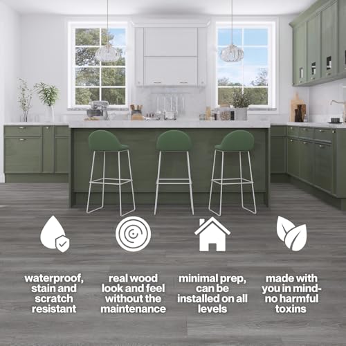 7. 5/16"x48" 5mm Thick Interlocking Click Lock Waterproof Luxury Vinyl Flooring Planks X6722