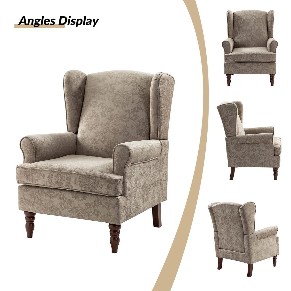 Upholstered Wingback Armchair Set of 2 X6582