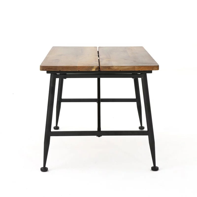 Brown Black Acacia Wood and Iron Coffee Table D756