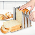 Stainless Steel Bread Slicer with Bamboo Cutting Board D57393