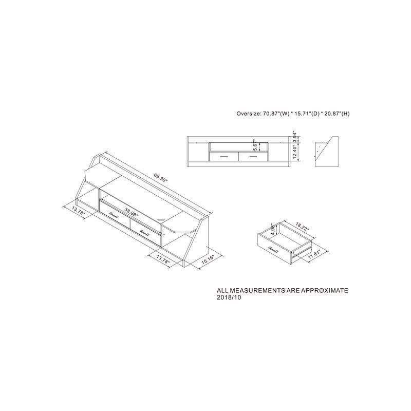 70-Inch Wood TV Stand W282