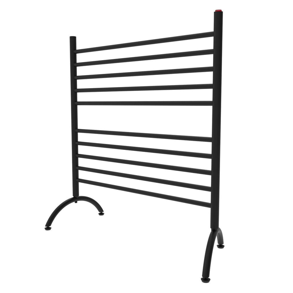 Matte Black 10 Cylindrical Brushed Bars Freestanding Towel Warmer H860