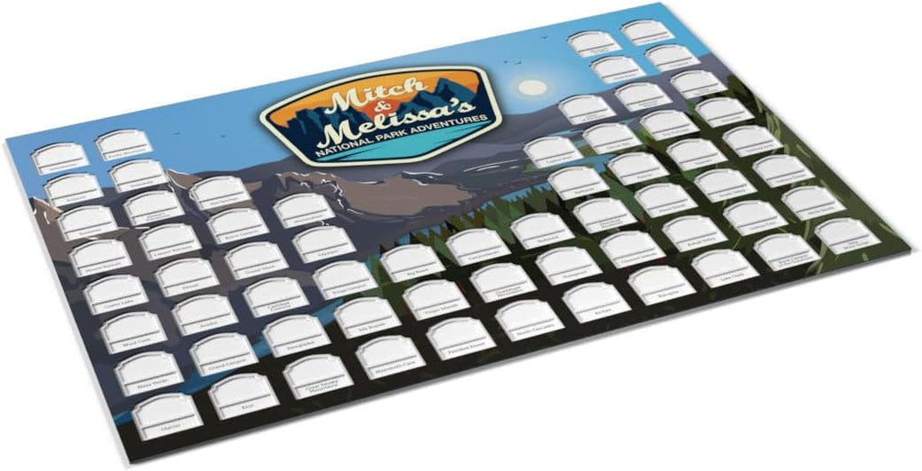 Personalized USA National Parks Photo Map (White Frame) J359
