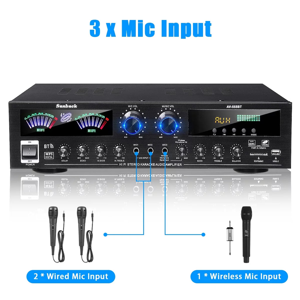 4000W Bluetooth Surround Sound Audio Power Amplifier Y122875