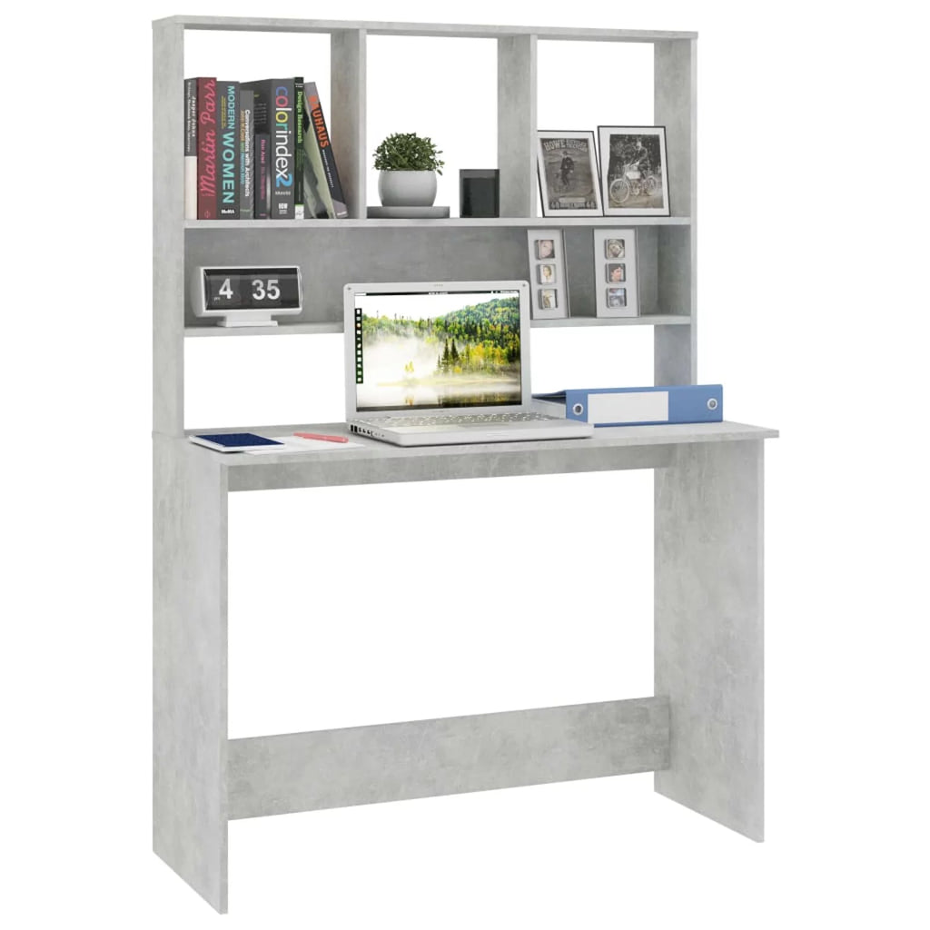 Desk with Shelves Concrete Gray B7591