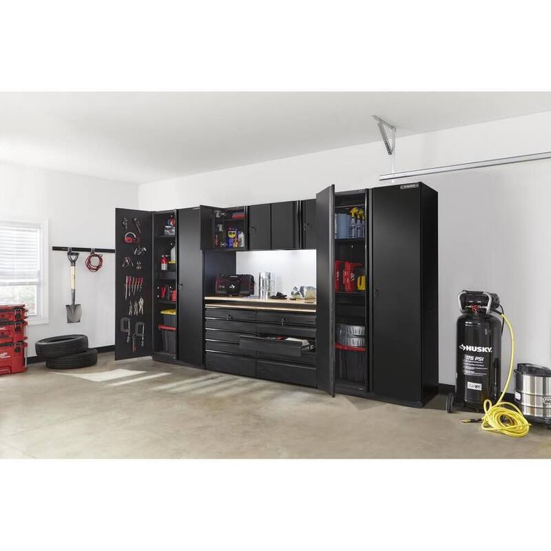 7 Piece Heavy Duty Welded Steel Garage Storage System in Black C221353