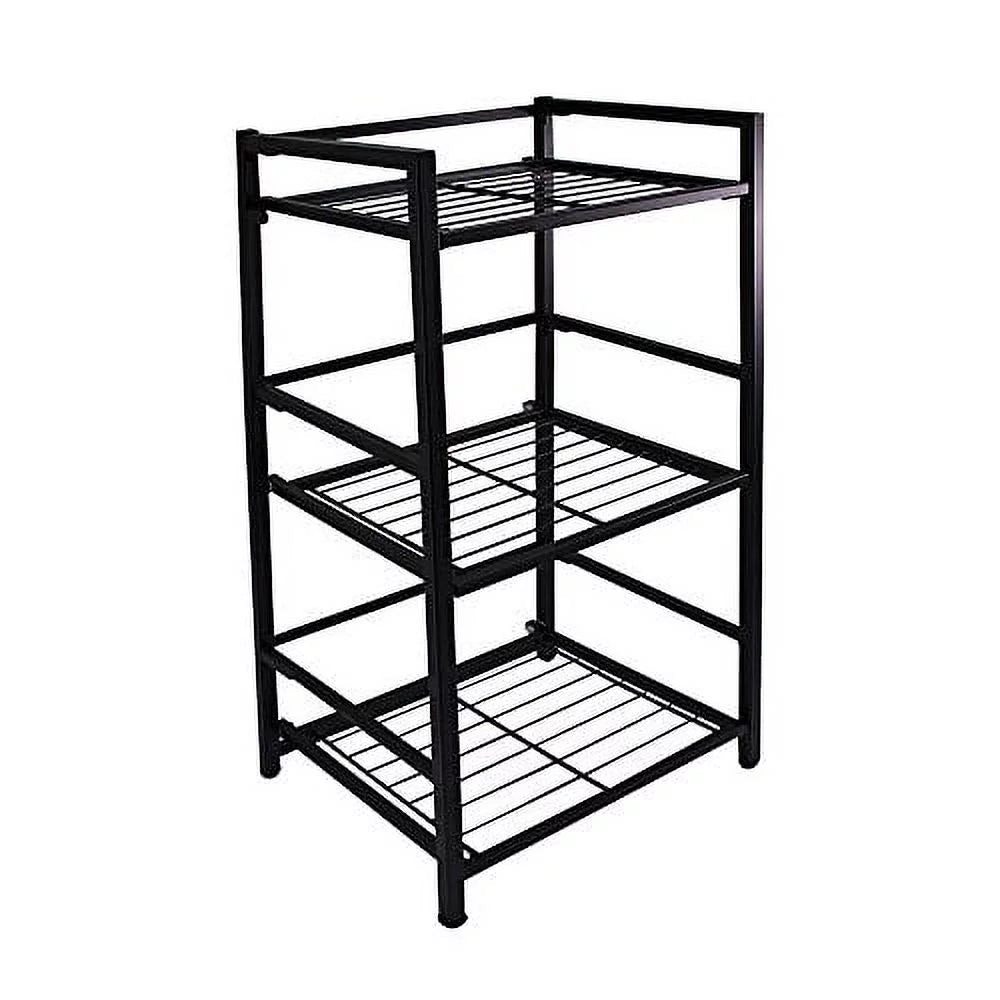 Black 3 Shelves Metal Bookcase E543