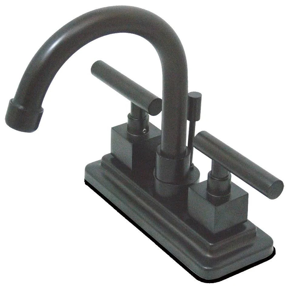 Oil Rubbed Bronze 4-Inch Centerset Lavatory Faucet with Brass Pop-Up U76423