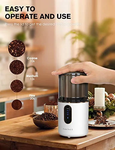 Cordless Electric Coffee Grinder with Stainless Steel Blade and Removable Bowl T826