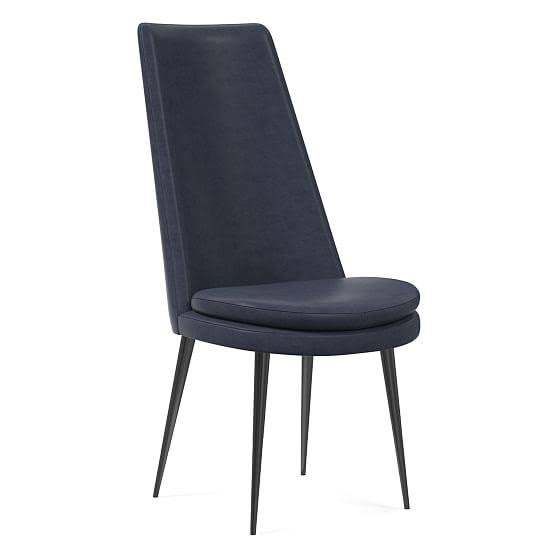 Saddle Leather High Back Dining Chair F421741