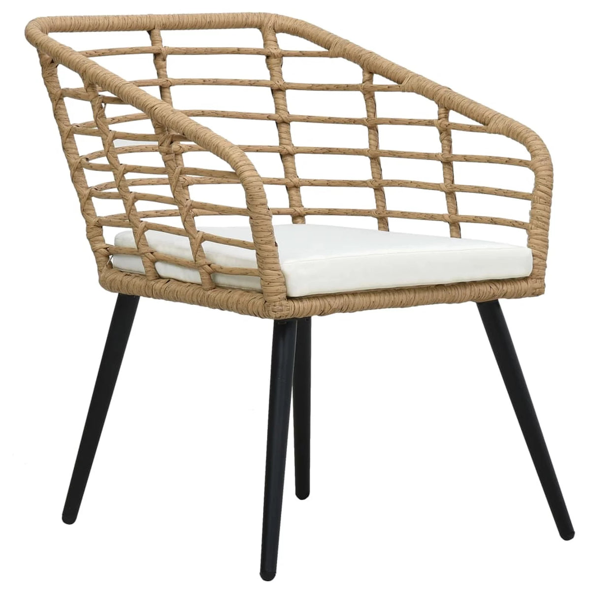 2 Piece Poly Rattan Outdoor Dining Chair Set G42099