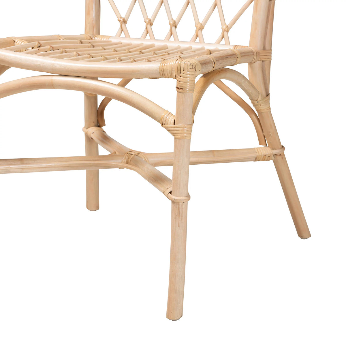 Natural Brown Rattan 2-Piece Dining Chair Set Y88310