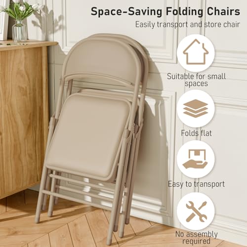 6 Pack Gray Folding Chairs with Padded Cushion and Steel Frame W552