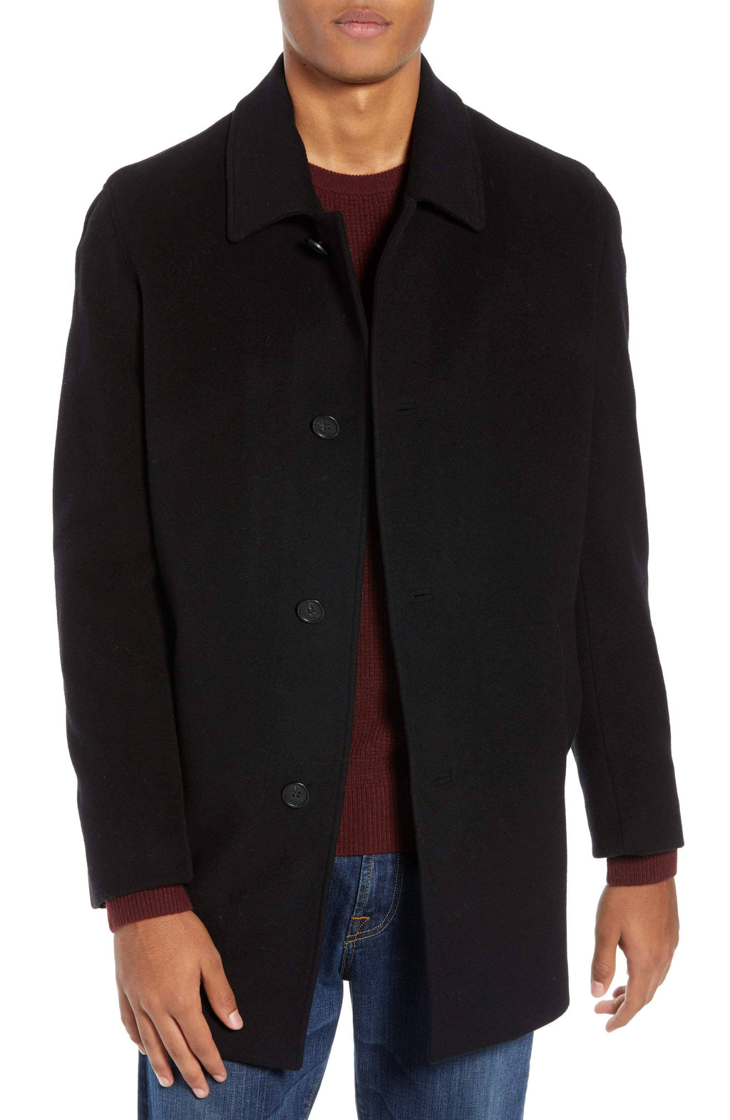 Mens 3-button Cashmere Wool Topcoat In Camel G676