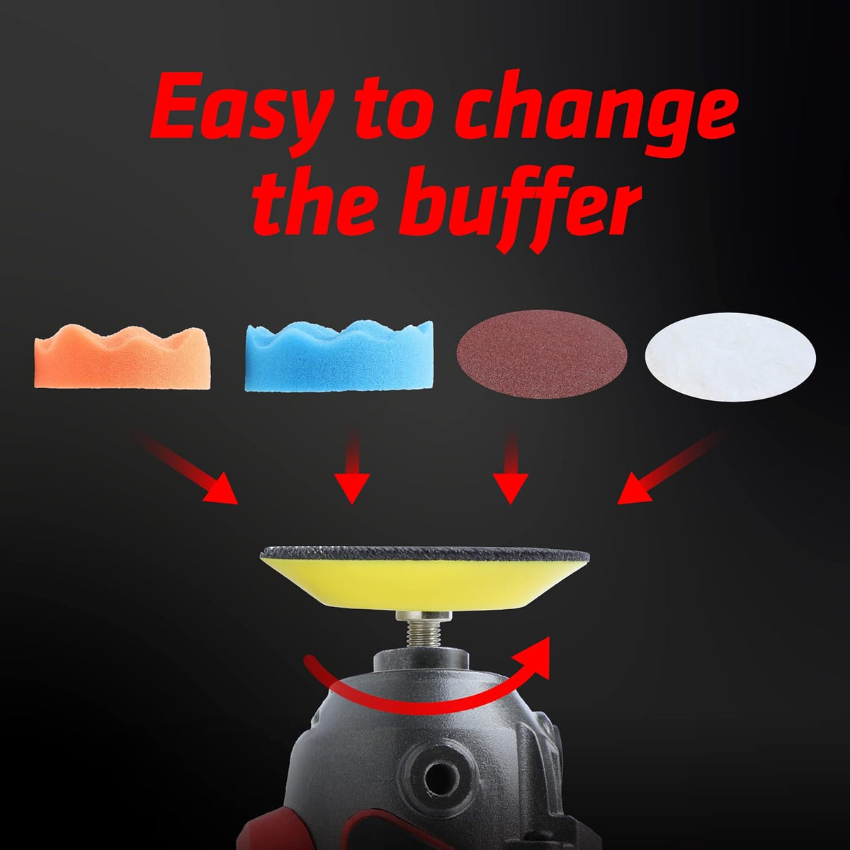 12V Cordless Buffer Polisher Variable Speed 2.0Ah Battery 0-2800/8300 RPM Mini Buffer F5672