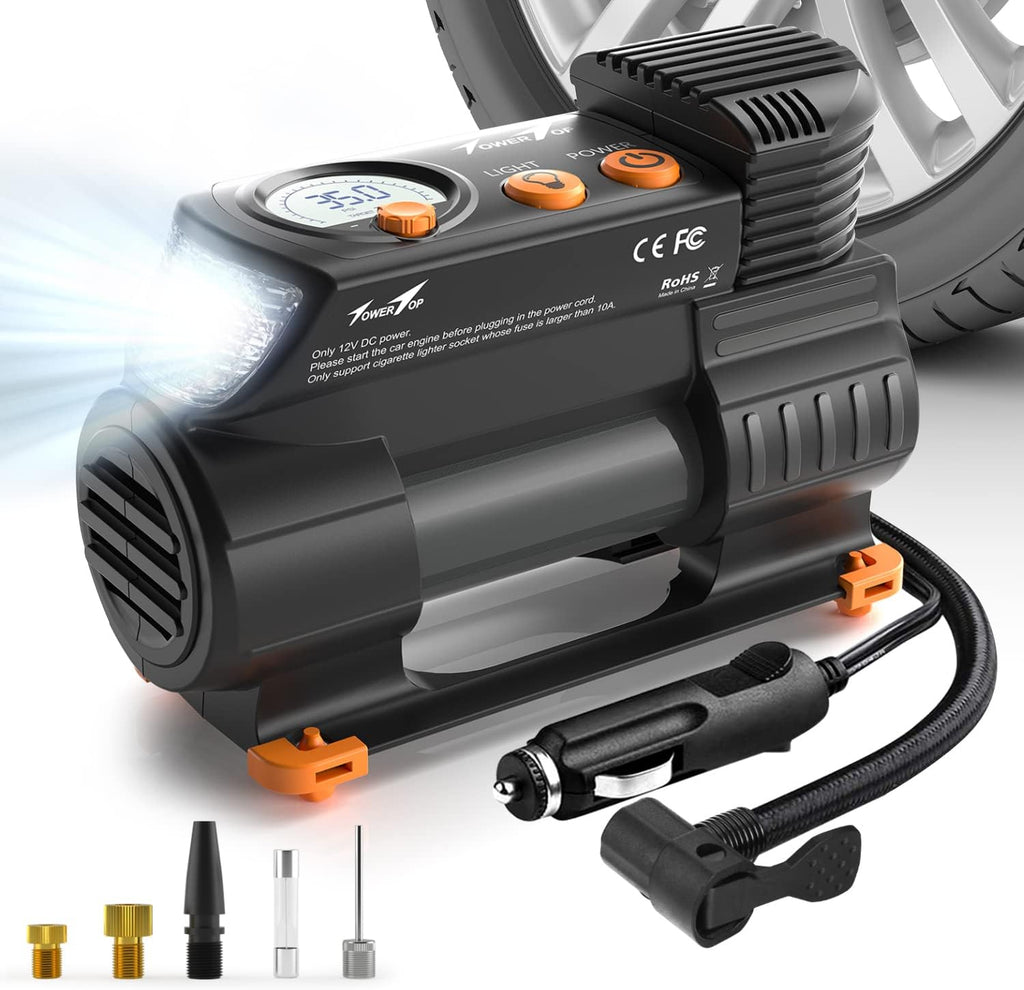 Portable 12V DC Air Pump with Digital Pressure Gauge S73027