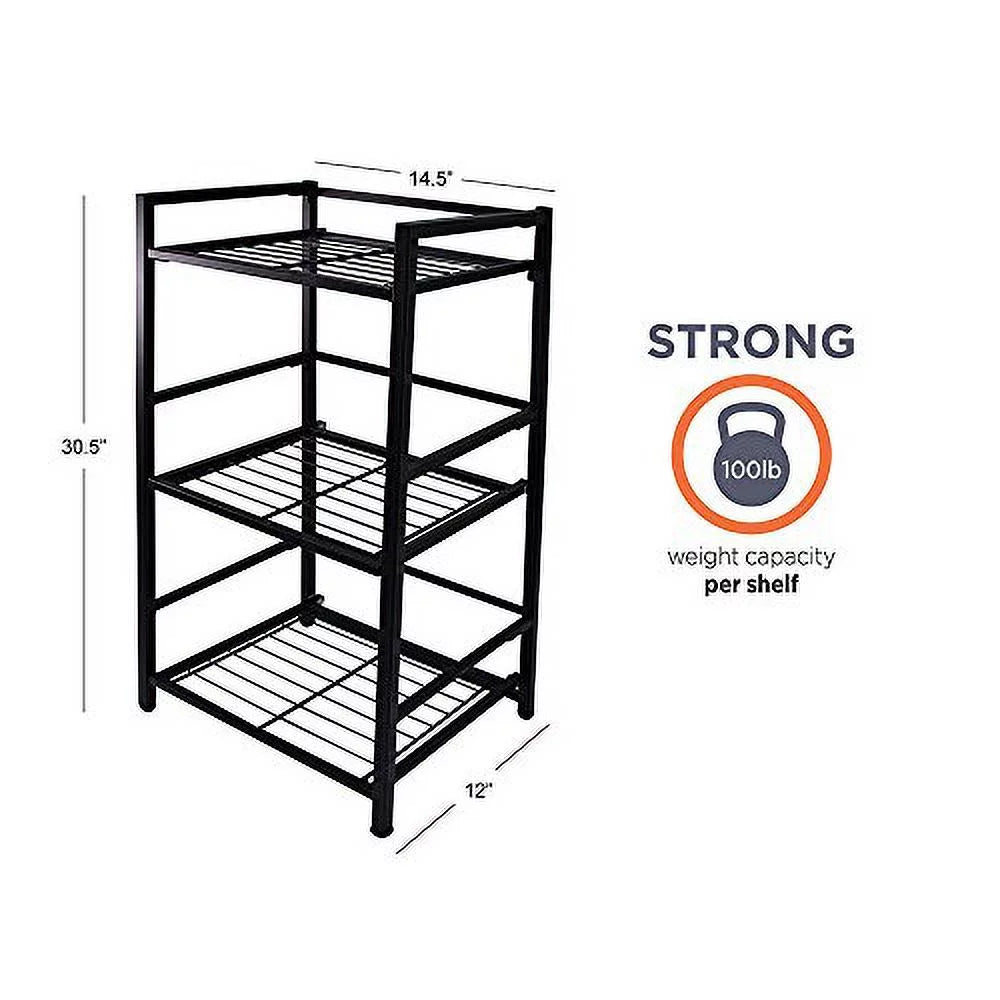 Black 3 Shelves Metal Bookcase E543