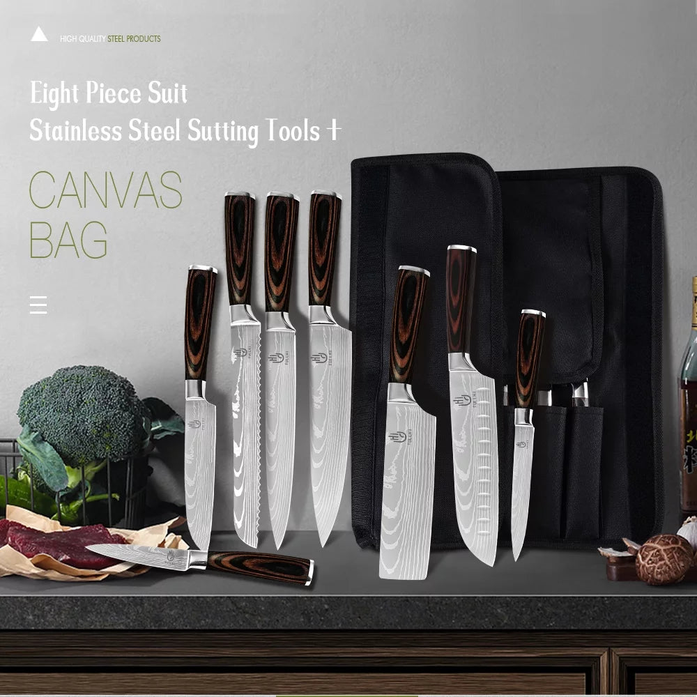 14 Pc German Stainless Steel Kitchen Knife Set U637