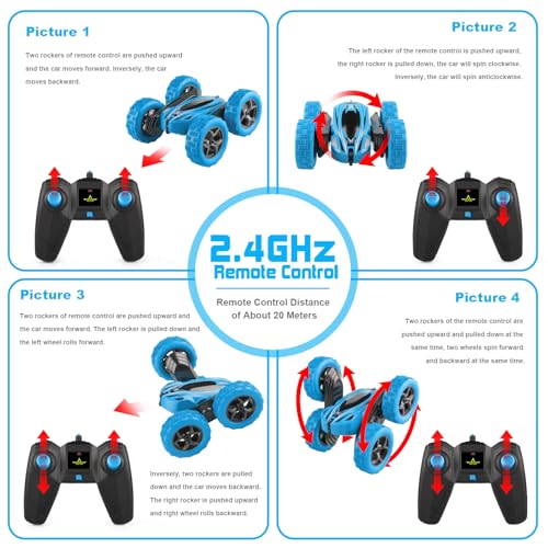 Remote Control Car 2.4GHz 4WD Double Sided 360° Rotating Monster Truck C166