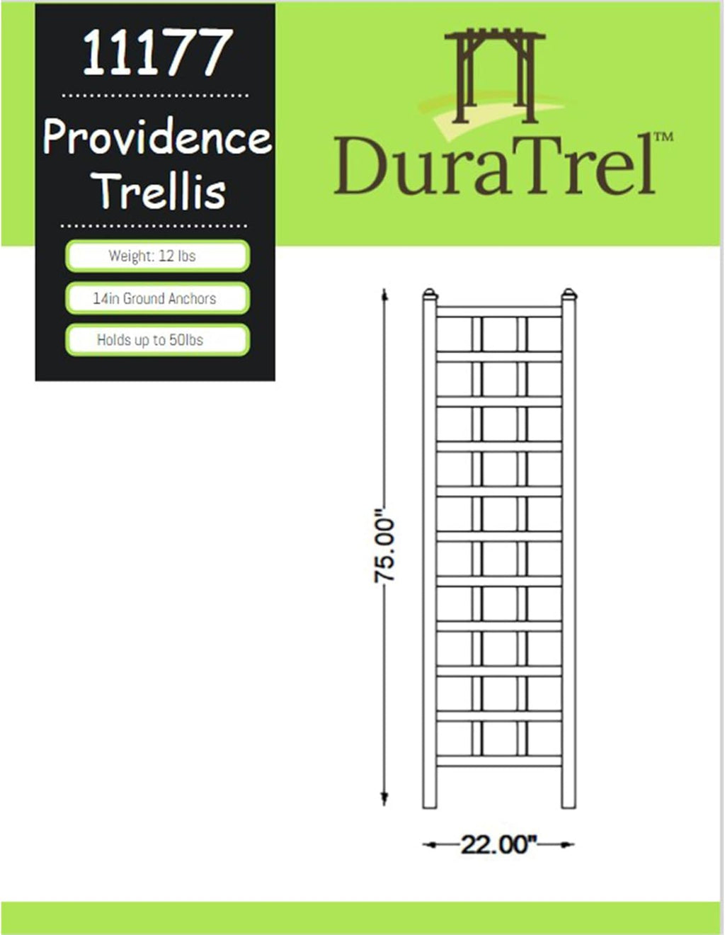 White PVC Vinyl Garden Patio Trellis with Ground Anchors D45397