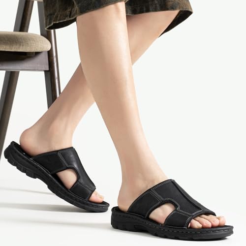 Leather Slip On Sandals K100