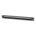 Cat6 24-Port PoE+ Patch Panel, RJ45 Ethernet, 1U Rackmount, Black J488155