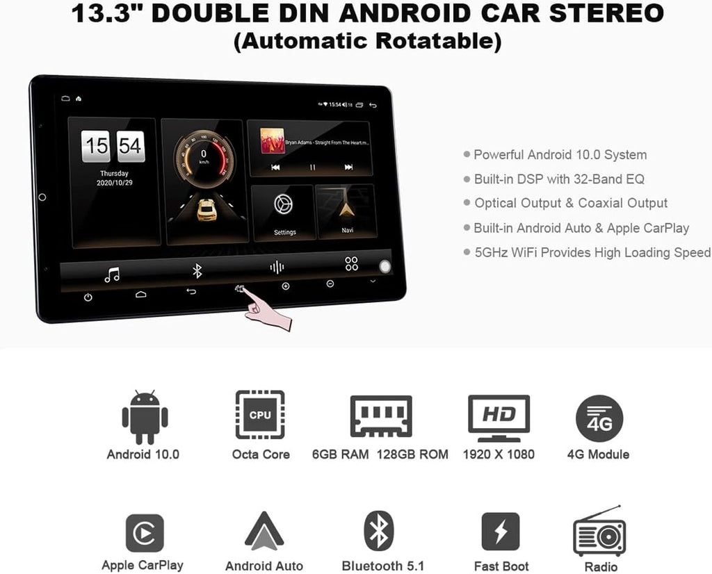 13.3 Inch Double Din Universal Car Stereo Head Unit Y497157