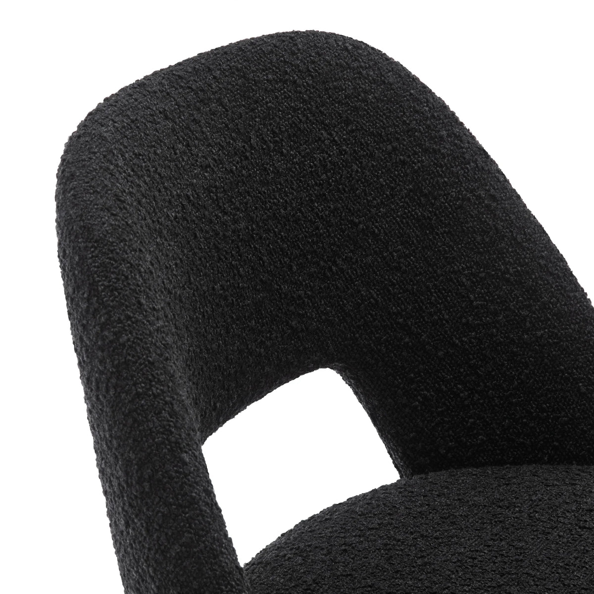 Boucle Fabric Barstools Set of 2 with Black Metal Legs Z613444