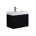 30 in. Wall Mount Black Bathroom Vanity O258954