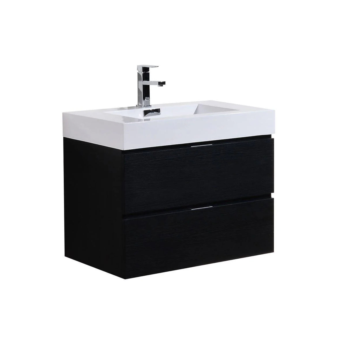 30 in. Wall Mount Black Bathroom Vanity O258954