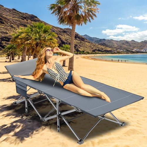 Oversized Folding Camping Cot with Mat & Carrying Bag R118