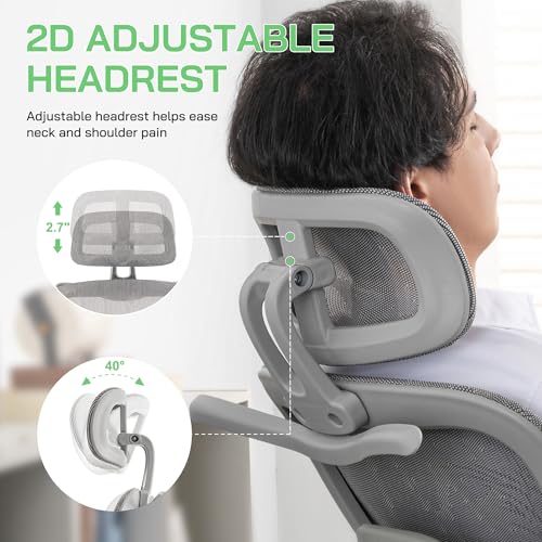 Ergonomic Mesh Office Chair with Footrest and Lumbar Support U814817
