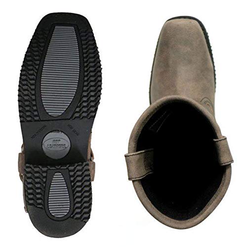 Stone Wash Brown 11-inch Tall Harness Leather Boots Q11821