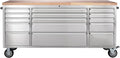 72-inch Stainless Steel Rolling Tool Chest with 15 Drawers C68048