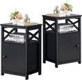 White Set of 2 Night Stand with Storage Cabinet A799466