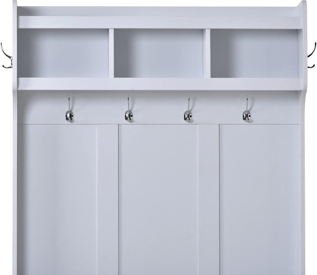 White Hall Tree with Bench and 6 Hooks C568529